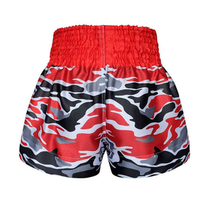 Pantalones cortos de Muay Thai con estampado de diseño personalizado de alta calidad para hombre, pantalones cortos de lucha decorados con encaje ecológico para MMA Kick Boxing - Product Image 3