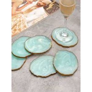 Lot de 2 sous-verres en résine irisée effet chatoyant, tapis et coussinets à bons taux - Product Image 3