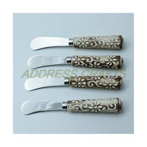 Juego de cuchillos para mantequilla de estilo lujoso, hoja de acero inoxidable con mango de resina, juego de cubiertos para decoración de mesa, cuchillo esparcidor de alta calidad - Product Image 6