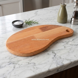 Grande planche à découper en bois de forme mangue naturelle, design vintage écologique personnalisé, pour la cuisine, ensemble de bols et d'assiettes en céramique - Product Image 6