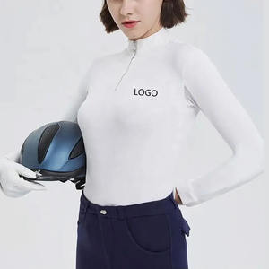 OEM ออกแบบผู้หญิงขี่ม้าฐานชั้นแสดงเสื้อยืดโลโก้ที่กําหนดเองคุณภาพสูงเสื้อขี่ม้า - Product Image 2