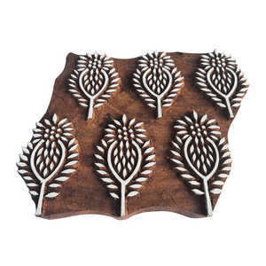 Attrayant 1pc timbre d'impression de bordure florale en bois grand bloc d'impression pour l'artisanat créatif de bricolage - Product Image 1
