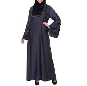 Abaya Hijab musulman Abayas pour femmes Abayas vêtements islamiques imprimés à paillettes personnalisés robe longue décontractée musulmane Abayas grande taille vente en gros - Product Image 3