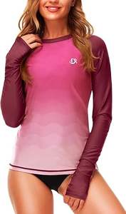 Deerose Womens Gradient Rash Guard UPF 50+ Swim Shirts Surfing <b>Top</b> <b>with</b> <b>Thumb</b> <b>Hole</b> <b>WITH</b> libra x libra - Product Image 4