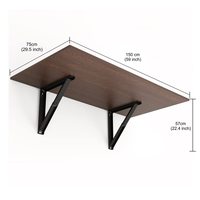 BLUEWUD Hemming Engineered Wood Wand klappbarer Esstisch 4-Sitzer ohne Stuhl für Esszimmer Wohnzimmer möbel