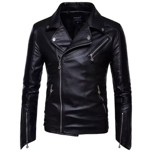 Chaqueta de Cuero Casual para Hombre de Primera Calidad, Personalizable, con Cuello Alto, para Otoño e Invierno, Estilo Urbano, Motociclista, 2026 - Product Image 6