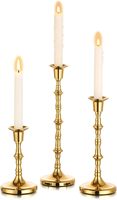 Ensemble de 2 bougeoirs en laiton doré pour la décoration intérieure Bougeoir en métal et laiton avec support en or Fabricant de gros Fournisseur
