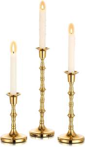 Juego de decoración del hogar de 2 candelabros cónicos dorados de latón Portavelas de metal de latón Soporte dorado fabricante al por mayor proveedor - Product Image 6