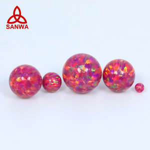 Lab Created Fashion Opal Round Shape <b>Beads</b> Loose in OP23 Carmine <b>Red</b> for Silver Accessories and Jewelry in Best Factory Price - Product Image 1