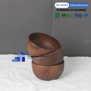 Bols en bois d'acacia naturel les mieux notés Bols en bois pour le service et les accessoires de cuisine du fabricant du Vietnam - Product Image 2
