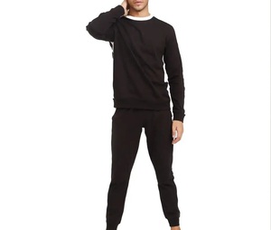 Ropa de calle de invierno con etiqueta personalizada, chándal ajustado para hombre, sudaderas de cuello redondo de fábrica, conjunto de pantalones de chándal, opción de talla grande, logotipo informal - Product Image 5