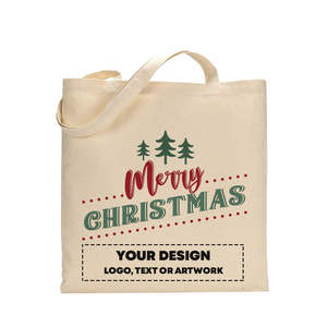 Sacs en toile recyclables sur le thème de la forêt de Noël pour la décoration festive - Product Image 1