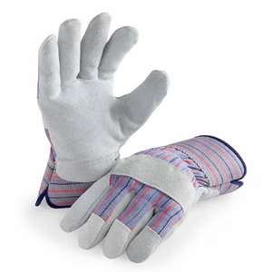 Gants de sécurité en cuir de vachette de haute qualité, cuir véritable, idéal pour la construction - Product Image 4