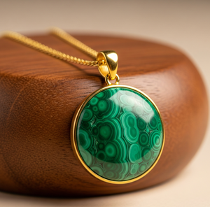 Top Grade Dainty 925 Chaîne En Argent Sterling Bohème Naturel Malachite Forme Ronde Pendentif Guérison Cristal Cadeau De Mode - Product Image 6