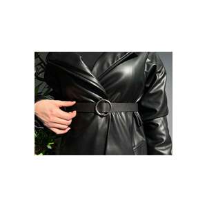 Ceinture basique pour femme avec boucle à boucle, adaptée aux pantalons, vestes, robes et chemises. NOIR - Product Image 3