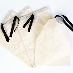 Organic Cotton Fabric Pouch Bag Black Ribbon 8x12 Inches <b>Envelope</b> Sealing Handle Screen for Clothing Packaging Dust Storage - Product Image 4