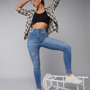 Pantalones vaqueros de Mujer Nuevos y elegantes pantalones vaqueros de algodón Pantalones vaqueros rasgados Levantamiento de glúteos Pantalones vaqueros de Mujer calientes Logotipo personalizado - Product Image 2