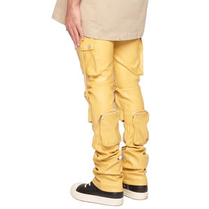 2025กางเกงซ้อนหนังสำหรับผู้ชายกางเกงซ้อนหนังสีล้วนชุดใหม่ผลิตตามสั่ง - Product Image 4