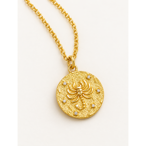Scorpio Zodiac Necklace-Diamond Zircon Geometric <b>Chain</b> Trendy Religious Gift for Party - Product Image 1
