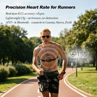 Moniteur de fréquence cardiaque sans fil ANT+ à sangle pectorale, capteur ECG étanche IP67, indicateur LED pour le cyclisme, la course et l'entraînement – Vente Flash