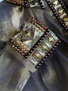 เสื้อโชว์สไตล์ตะวันตกย้อนยุคคุณภาพพรีเมียมเสื้อโชว์หินหลากสีบนคอเสื้อและแถบด้านหน้าพร้อมซิปซ่อน - Product Image 3