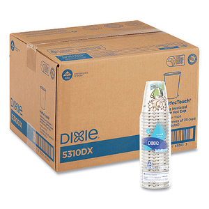 Gobelets en papier Dixie PerfecTouch 10 oz, motif Coffee Haze, 25 par manchon, 20 manchons par carton, 500 gobelets, 5310DX - Product Image 1