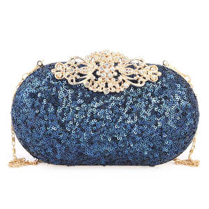 Women's Bridal <b>Clutch</b> (Rj-4) - <b>Navy</b> Blue - Product Image 2