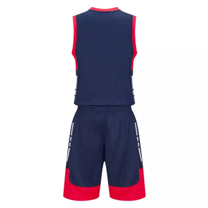 Ensemble d'uniformes de basketball d'été sans manches pour hommes, imprimé par sublimation, respirant, anti-humidité, en jersey maille polyester/coton 280g - Product Image 4