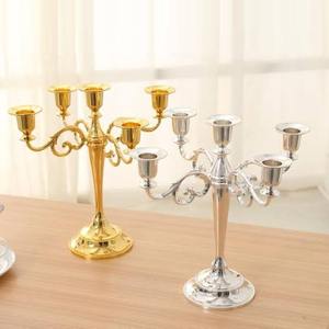 Handmade Aluminum 5-Arm <b>Candle</b> Stand Home Decorative Tabletop Holder for Christmas <b>Wedding</b> Birthday & Easter - Product Image 1