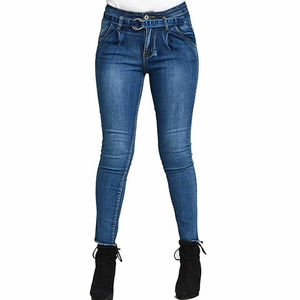 Hot Summer Casual Denim Trousers <b>for</b> <b>Women</b> Slim Fit Embroidery <b>Pants</b> with Belt Plus Size Pencil Jeans Breathable Comfortable - Product Image 3