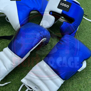 OEM ODM, Duradero, Color Azul y Blanco en Contraste, Alta Calidad, Ecológico, El Mejor Material, Cuero Genuino Personalizable, Todo para Boxeo - Product Image 4