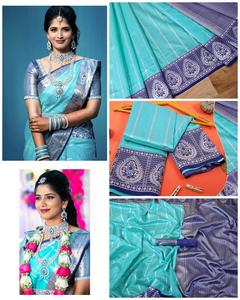 FAB ZONE NOUVEAU DESIGN EXCLUSIF SAREE EN SOIE GEORGETTE ANTI-PLIS LONGUEUR PLIÙE À LA PLIURE, AVEC RICHE PALLU ET TRAVAIL JACQUARD SUR TOUT LE SAREE - Product Image 6