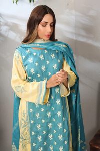 Algodón de primera calidad de 3 piezas Salwar Kameez bordado Casual sin arrugas que absorbe la humedad ropa de fiesta estilo indio pakistaní para - Product Image 5