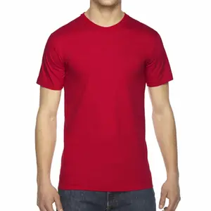 Kustom t shirt cetak dan bordir t shirt pria sharts 100% katun polos polos O-neck tshirt untuk pria lengan pendek