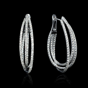 Pendientes de aro de diamantes de moissanita VVS de oro blanco de 14K para mujer de lujo, diseño único a la moda, joyería fina personalizada para regalos - Product Image 6