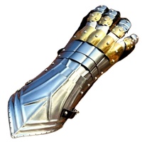 Gantelet médiéval en acier fait main, portable, pour la protection des mains de chevalier, objet de collection, style historique, artisanat métallique