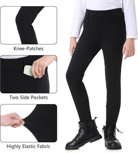 กางเกงขี่ม้าสำหรับเด็กกางเกงขี่ม้ามีกระเป๋าผ้าฟลีซซับในฤดูหนาว - Product Image 3