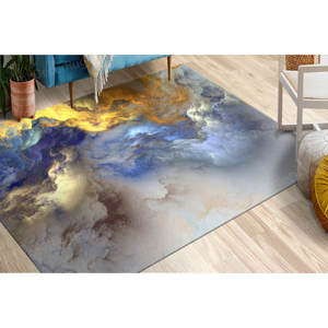 Vibrant <b>Printed</b> Rug: Outdoor, Yellow & Blue, Contemporary, <b>Nursery</b>, Modern,Nonwoven Soft Rug - Product Image 3