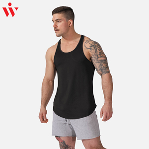 Couleur unie été Fitness gilet sans manches coton formation chemise pour hommes Muscle Style réservoir entraînement Singlet Polyester matériel - Product Image 3