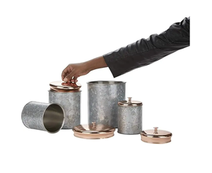 ภาชนะเก็บอาหารสำหรับตกแต่งเครื่องครัวดีไซน์โลหะชุบสังกะสีสำหรับเก็บและเก็บรักษาอาหาร - Product Image 5