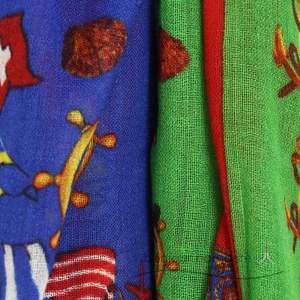 In stile italiano di Design a blocchi di lana di lana di colore rosso verde blu 90% 10% seta per Boutique - Product Image 3