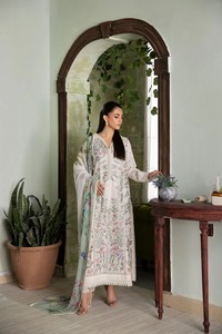 Trajes Shalwar Kameez de Pakistán e India en tela de césped Ropa formal Traje Salwar Kameez estampado de algodón de césped - Product Image 3