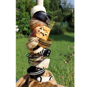 Accesorios de moda sostenibles para mujer, brazaletes de cuerno de búfalo Natural, pulseras de cuerno pulido ancho con joyería de estilo Animal - Product Image 4