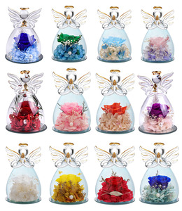 Venta al por mayor Forever Rose in Glass, Real Preserved Rose Flower Glass Cover Eternal Flower Rose with Angel Dome - Product Image 5