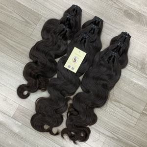 Extensiones de cabello ondulado de cuerpo indio de alta calidad más vendidas, cutícula cruda alineada, negro Natural para cabello humano de trama Genius - Product Image 2