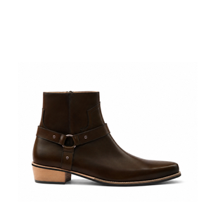 Bottes Chelsea Jodhpur en cuir véritable marron Khaksar, bout pointu, fermeture éclair latérale, unisexe, décontractées, pour la marche, toutes saisons, PK - Product Image 2