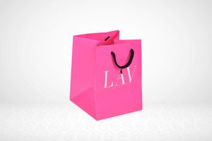 Sac de courses en papier d'art imprimé sur mesure avec poignées en corde, recyclable, taille personnalisée, design estampé or - Product Image 2
