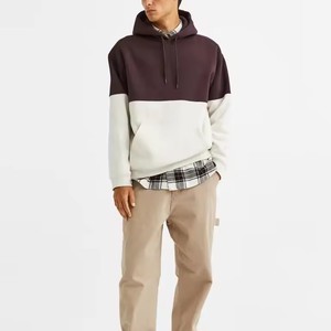 Personalizado de alta calidad Unisex Pullover Color-Block Sudadera con capucha de algodón Sudadera con capucha de empalme Sudadera con capucha de los hombres DDP Envío - Product Image 4