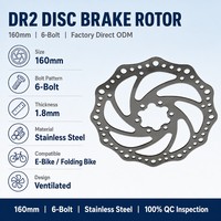 Disque de frein ventilé DR2 160 mm, 6 boulons, acier inoxydable, pour vélo, vélo électrique, vélo pliant, ODM