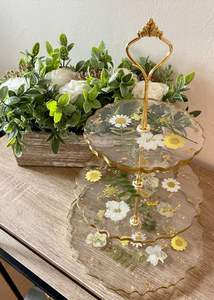 Espace lié affichage fait à la main bricolage 3 niveaux forme ronde plateau de fruits époxy moule plateau à thé Table Silicone moule pour résine - Product Image 2